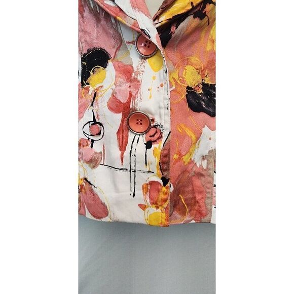 Erin London Women Size 8 Floral Multicolor Notch Lapel 3/4 Sleeve Stretch Blazer - Picture 8 of 11